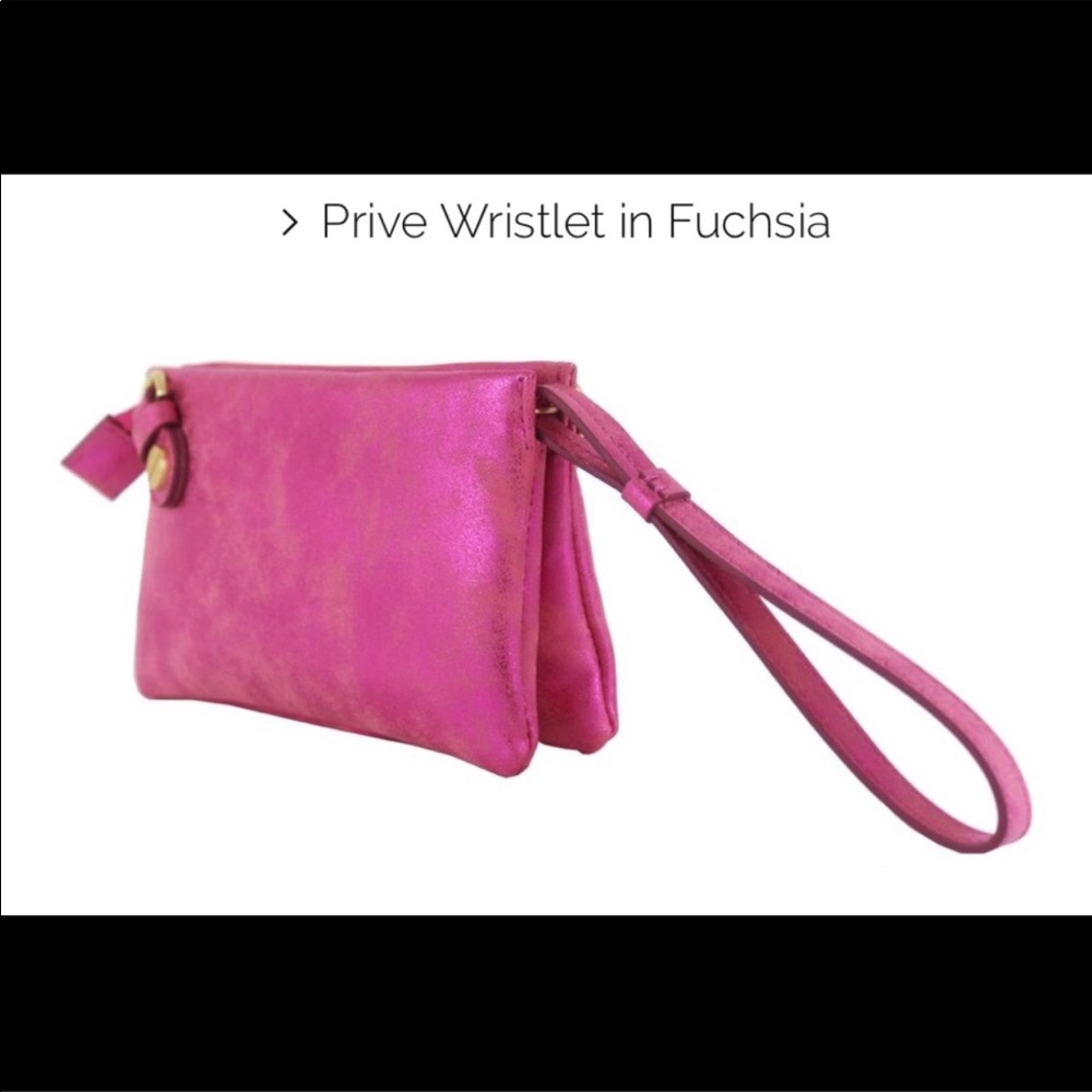 FOLEY AND CORINNA PRIVE PINK WRISTLET\LONG STRAP